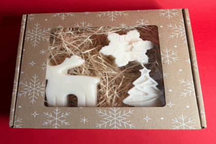 pudełko prezentowe ze świecami